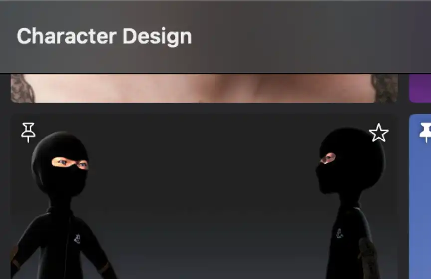 Zenspire thumbnail hover actions showing Favorite (star) and Pin icons