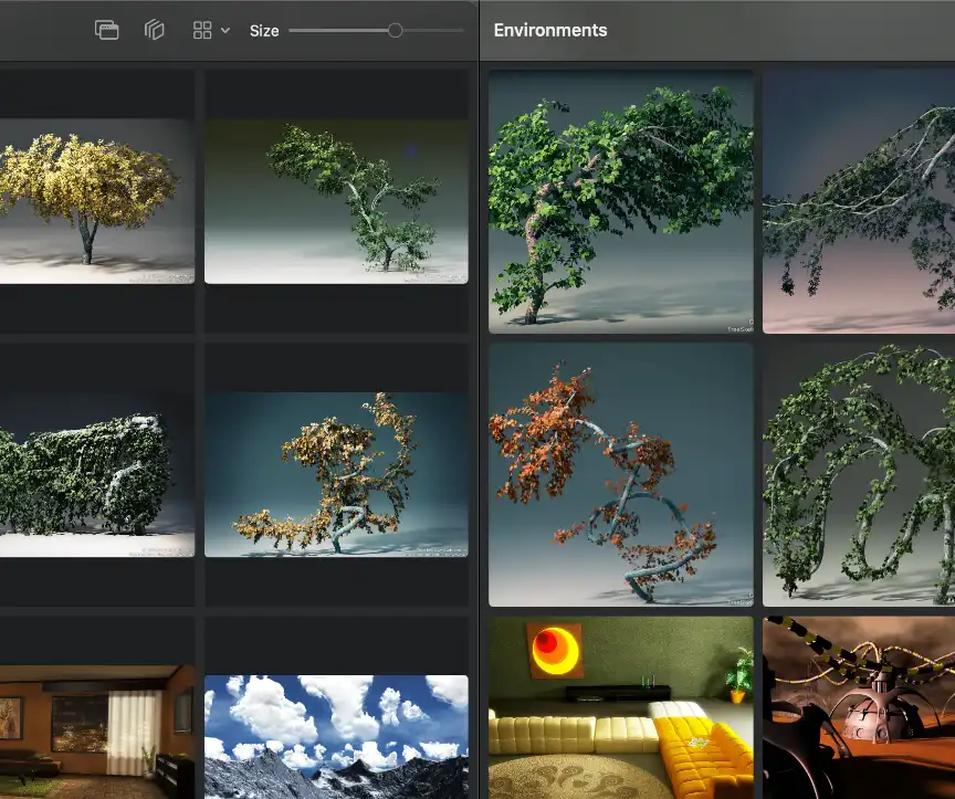 Comparison of Zenspire grid layouts: Original aspect ratio vs uniform Square thumbnails