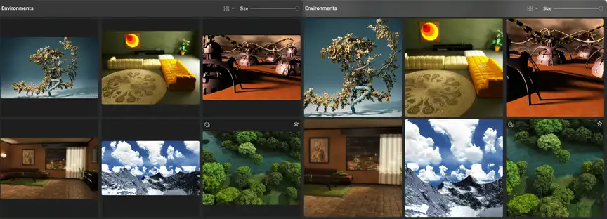 Comparison of Zenspire grid layouts: Original aspect ratio vs uniform Square thumbnails