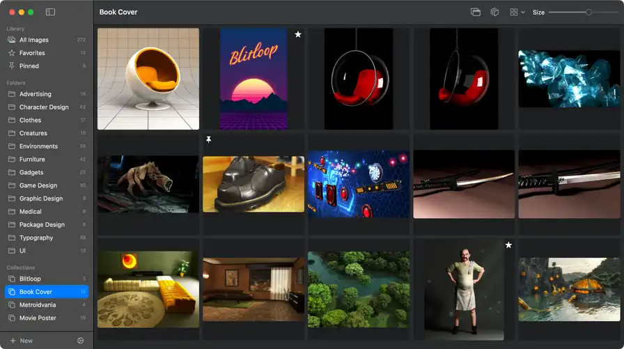Zenspire main interface showing folders, collections, and image grid